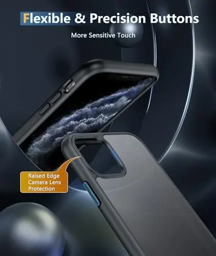 FNTCASE for iPhone 11 Pro Case: Translucent Matte Military Grade Drop Protection Phone Cover | Slim Anti-Slip Durable Shockproof for iPhone 11Pro 2019 Cases (5.8 inch Black) - 5