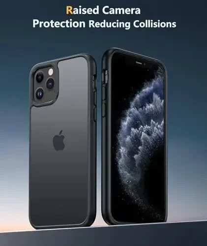 FNTCASE for iPhone 11 Pro Case: Translucent Matte Military Grade Drop Protection Phone Cover | Slim Anti-Slip Durable Shockproof for iPhone 11Pro 2019 Cases (5.8 inch Black) - 3