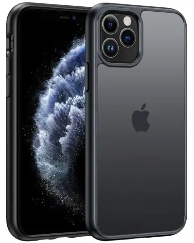FNTCASE for iPhone 11 Pro Case: Translucent Matte Military Grade Drop Protection Phone Cover | Slim Anti-Slip Durable Shockproof for iPhone 11Pro 2019 Cases (5.8 inch Black) 