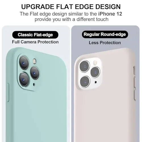 Vooii Compatible with iPhone 11 Pro Case, Upgraded Liquid Silicone with [Flat Edges] [Camera Protection] [Soft Anti-Scratch Microfiber Lining] Phone Case for iPhone 11 Pro 5.8 inch - Mint - 3