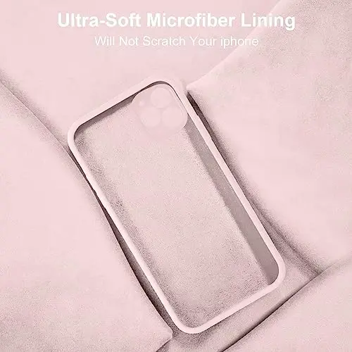 Vooii Compatible with iPhone 11 Pro Case, Upgraded Liquid Silicone with [Flat Edges] [Camera Protection] [Soft Anti-Scratch Microfiber Lining] Phone Case for iPhone 11 Pro 5.8 inch - Chalk Pink 