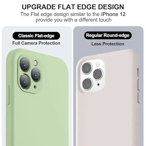 Vooii Compatible with iPhone 11 Pro Case, Upgraded Liquid Silicone with [Flat Edges] [Camera Protection] [Soft Anti-Scratch Microfiber Lining] Phone Case for iPhone 11 Pro 5.8 inch - Matcha - 3