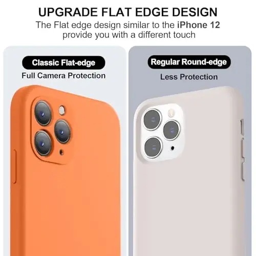 Vooii Compatible with iPhone 11 Pro Case, Upgraded Liquid Silicone with [Flat Edges] [Camera Protection] [Soft Anti-Scratch Microfiber Lining] Phone Case for iPhone 11 Pro 5.8 inch - Bright Orange - 3