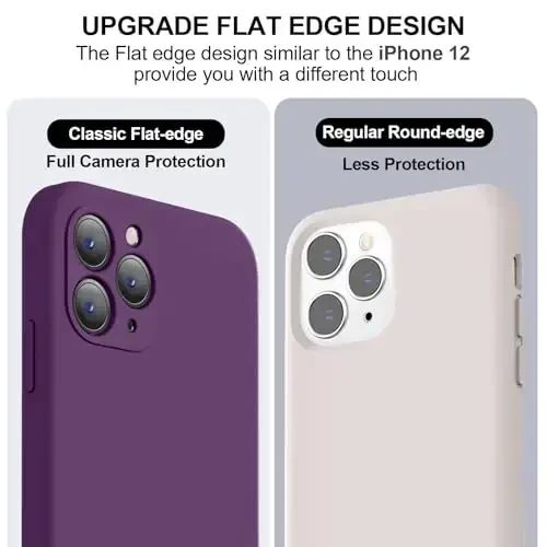 Vooii Compatible with iPhone 11 Pro Case, Upgraded Liquid Silicone with [Flat Edges] [Camera Protection] [Soft Anti-Scratch Microfiber Lining] Phone Case for iPhone 11 Pro 5.8 inch - Grape - 3
