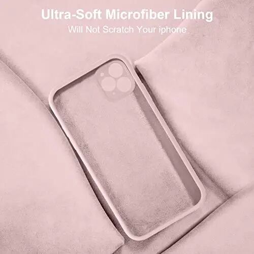 Vooii Compatible with iPhone 11 Pro Case, Upgraded Liquid Silicone with [Flat Edges] [Camera Protection] [Soft Anti-Scratch Microfiber Lining] - Sand Pink - VOOII
