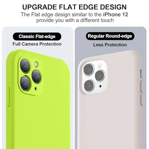Vooii Compatible with iPhone 11 Pro Case, Upgraded Liquid Silicone with [Flat Edges][Camera Protection][Soft Anti-Scratch Microfiber Lining] Phone Case for iPhone 11 Pro 5.8 inch - Fluorescent Green - 3