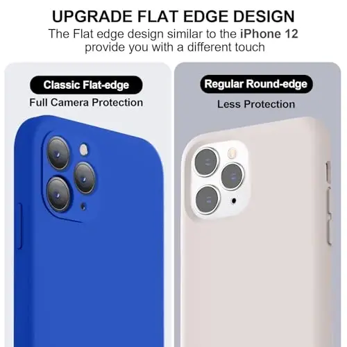 Vooii Compatible with iPhone 11 Pro Case, Upgraded Liquid Silicone with [Flat Edges] [Camera Protection] [Soft Anti-Scratch Microfiber Lining] Phone Case for iPhone 11 Pro 5.8 inch - Klein Blue - 3