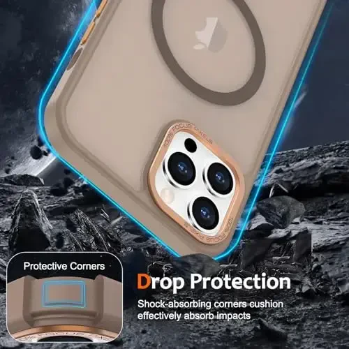 Anuck Case for iPhone 11 Pro Max Case Magnetic Phone Case Compatible with MagSafe, Soft TPU Bumper Hard Translucent Matte Back Slim Fit Shockproof Protective Cover for Men Women Girls - Brown - 10