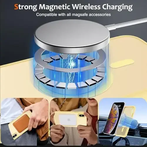 Anuck Case for iPhone Xs Max Case Magnetic Phone Case Compatible with MagSafe, Soft TPU Bumper Hard Translucent Matte Back Slim Fit Shockproof Protective Cover for Men Women Girls - Yellow - 2