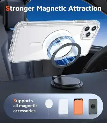 FNTCASE for iPhone 11 Pro-Max Case: Clear Magnetic Phone Cases Compatible with Magsafe Slim Anti Yellowing Military Grade Drop Protection Rugged Protective Transparent Cell Phone Cover (A-Clear) - 4