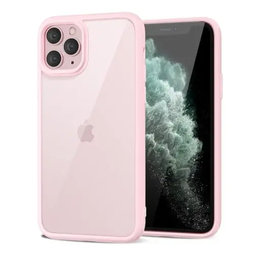 iPhone 11 Pro Max için LoeoeL Kılıf Şeffaf, Transparan Hibrit 11 Pro Max Telefon Kılıfı [Sert Plastik ve Yumuşak Silikon Tampon] Akrilik Sararmayan İnce Koruyucu Kapak Kadınlar için, Açık Pembe 