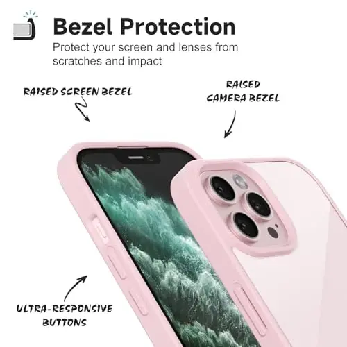 iPhone 11 Pro Max için LoeoeL Kılıf Şeffaf, Transparan Hibrit 11 Pro Max Telefon Kılıfı [Sert Plastik ve Yumuşak Silikon Tampon] Akrilik Sararmayan İnce Koruyucu Kapak Kadınlar için, Açık Pembe - 4