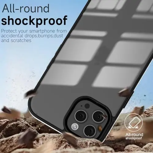 iPhone 11 Pro Max için LoeoeL Kılıfı Şeffaf, Şeffaf Hibrit 11 Pro Max Telefon Kılıfı [Sert Plastik ve Yumuşak Silikon Tampon] Akrilik Sararmayan İnce Koruyucu Kapak Kadınlar için, Siyah - 6