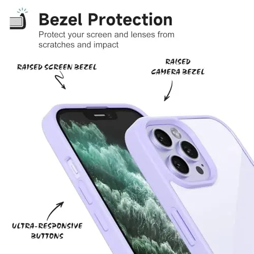 iPhone 11 Pro Max için LoeoeL Kılıfı Şeffaf, Transparan Hibrit 11 Pro Max Telefon Kılıfı [Sert Plastik ve Yumuşak Silikon Tampon] Akrilik Sararmayan İnce Koruyucu Kadınlar için Kılıf, Mor Lavanta - 4