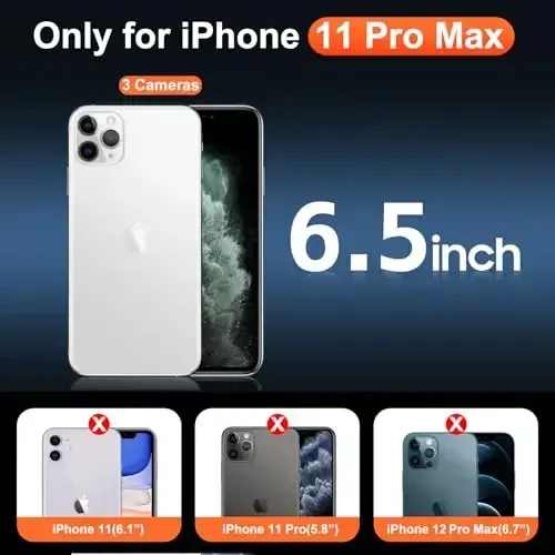 Temdan for iPhone 11 Pro Max Case Clear, Compatible with Magsafe, Anti-Yellowing, Military-Grade Protection, Shockproof Slim Magnetic Phone Case Cover, Transparent 