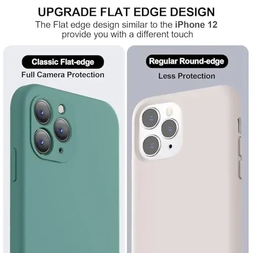 Vooii Compatible with iPhone 11 Pro Max Case, Upgraded Liquid Silicone with [Flat Edges] [Camera Protection] [Soft Anti-Scratch Microfiber Lining] Phone Case for iPhone 11 Pro Max - Pine Green - 3
