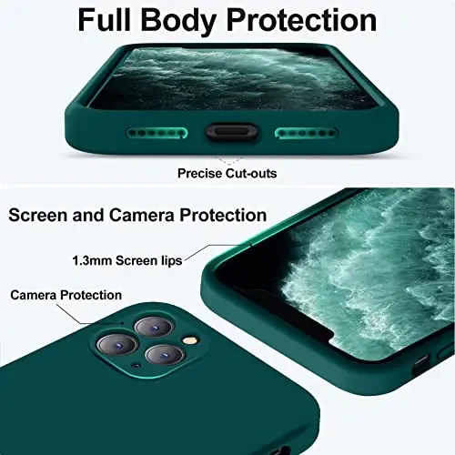 Vooii Compatible with iPhone 11 Pro Max Case, Upgraded Liquid Silicone with [Flat Edges] [Camera Protection] [Soft Anti-Scratch Microfiber Lining] Phone Case for iPhone 11 Pro Max - Teal - 4
