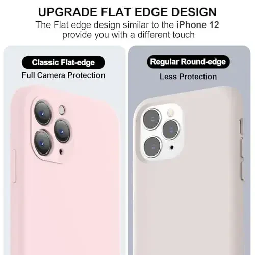 Vooii Compatible with iPhone 11 Pro Max Case, Upgraded Liquid Silicone with [Flat Edges] [Camera Protection] [Soft Anti-Scratch Microfiber Lining] Phone Case for iPhone 11 Pro Max - Chalk Pink - 3