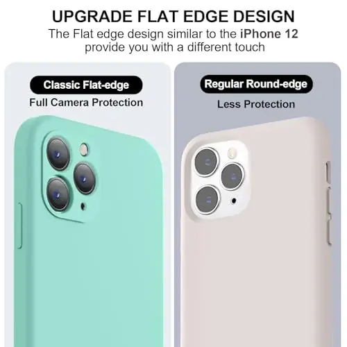 Vooii Compatible with iPhone 11 Pro Max Case, Upgraded Liquid Silicone with [Flat Edges] [Camera Protection] [Soft Anti-Scratch Microfiber Lining] Phone Case for iPhone 11 Pro Max - Sea Blue - 3