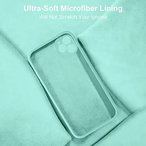 Vooii Compatible with iPhone 11 Pro Max Case, Upgraded Liquid Silicone with [Flat Edges] [Camera Protection] [Soft Anti-Scratch Microfiber Lining] Phone Case for iPhone 11 Pro Max - Sea Blue - 6