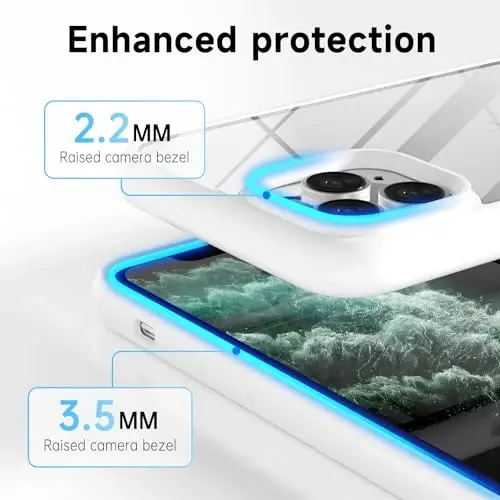 LoeoeL for iPhone 11 Pro Max Case Clear, Transparent Hybrid 11 Pro Max Phone Case [Hard Plastic & Soft Silicone Bumper] Acrylic Non Yellowing Thin Slim Protective Cover for Women, White - 5