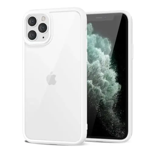 iPhone 11 Pro Max Kılıfı Şeffaf için LoeoeL, Şeffaf Hibrit 11 Pro Max Telefon Kılıfı [Sert Plastik & Yumuşak Silikon Tampon] Akrilik Sararmayan İnce Koruyucu Kapak Kadınlar için, Beyaz 