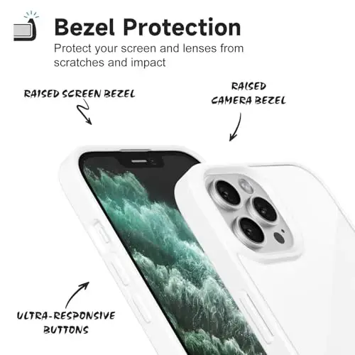 iPhone 11 Pro Max Kılıfı Şeffaf için LoeoeL, Şeffaf Hibrit 11 Pro Max Telefon Kılıfı [Sert Plastik & Yumuşak Silikon Tampon] Akrilik Sararmayan İnce Koruyucu Kapak Kadınlar için, Beyaz - 4