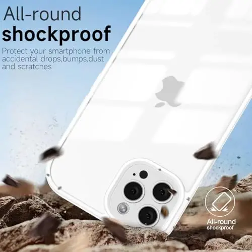 iPhone 11 Pro Max Kılıfı Şeffaf için LoeoeL, Şeffaf Hibrit 11 Pro Max Telefon Kılıfı [Sert Plastik & Yumuşak Silikon Tampon] Akrilik Sararmayan İnce Koruyucu Kapak Kadınlar için, Beyaz - 6