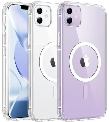 FNTCASE for iPhone 11 Phone Case: for iPhone XR Phone Case Clear Support Magnetic Charging Military Grade Protection Anti Yellowing Cell Phone Cover - Rugged Durable Shockproof Protective (A-Clear) 