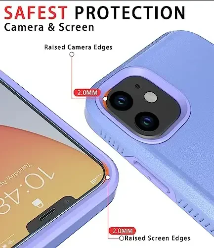 iPhone 11 uchun Diverbox g'ilofi [zarbga chidamli] [tushishga chidamli] [temperlangan shisha ekran himoyachisi], Apple iPhone 11 uchun og'ir himoya telefon g'ilofi (binafsha-2in1) - 3