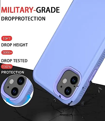 iPhone 11 uchun Diverbox g'ilofi [zarbga chidamli] [tushishga chidamli] [temperlangan shisha ekran himoyachisi], Apple iPhone 11 uchun og'ir himoya telefon g'ilofi (binafsha-2in1) - 2
