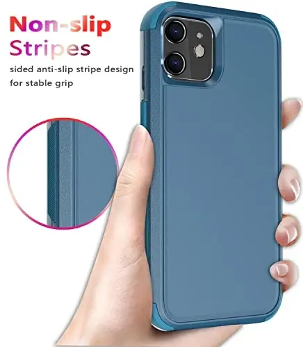 iPhone 11 uchun Diverbox g'ilofi [Zarbga chidamli] [Tushishga chidamli] [Temperlangan shisha ekran himoyachisi], Apple iPhone 11 uchun og'ir yuk himoya telefon g'ilofi (Moviy-3in1) - 5