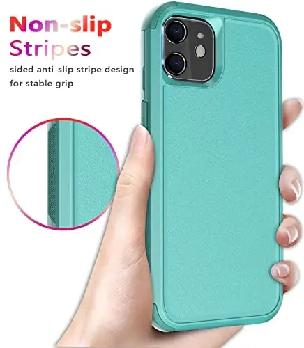 iPhone 11 uchun Diverbox g'ilofi [Zarbga chidamli] [Tushishga chidamli] [Temperli shisha ekran himoyachisi], Apple iPhone 11 uchun og'ir yuk himoya telefon g'ilofi (Teal-3in1) - 5