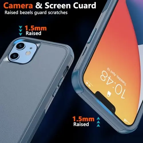 iPhone 11 uchun Diverbox telefon qutisi, iPhone 11 magnitli qutisi [ekran himoyachisi va kamera linzalari himoyachisi bilan] iPhone 11 uchun og'ir yuk ko'taruvchi telefon qutisi (magnitli ko'k) - 4