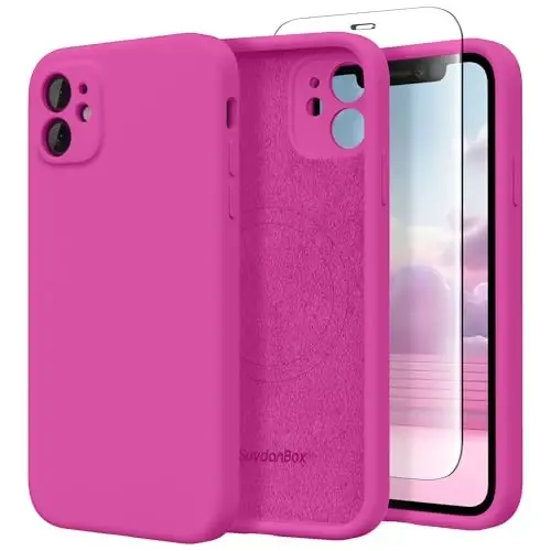 iPhone 11 uchun SuydanBox magnitli telefon g'ilofi silikon, MagSafe bilan mos, [To'liq kamera himoyasi][Ekran himoyachisi] iPhone 11 6.1