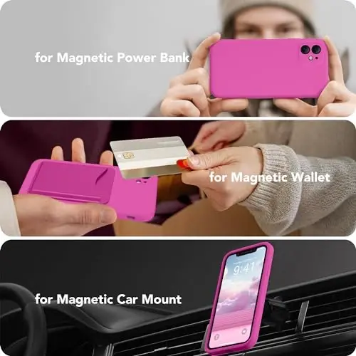iPhone 11 uchun SuydanBox magnitli telefon g'ilofi silikon, MagSafe bilan mos, [To'liq kamera himoyasi][Ekran himoyachisi] iPhone 11 6.1