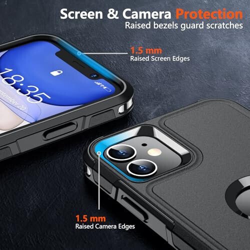 iPhone 11 uchun zarbga chidamli qopqoq, qora - 5