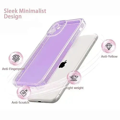ZTOFERA Designed for iPhone 12 6.1 inch,Cute Clear Case for Women Girls,Sparkly Glitter Bling Flexible Soft TPU Silicone Bumper Protective Cover for iPhone 12,Purple - 3