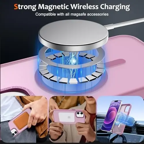 Anuck Case for iPhone 12 Case Magnetic Phone Case Compatible with MagSafe, Soft TPU Bumper Hard Translucent Matte Back Slim Fit Shockproof Protective Cover for Men Women Girls - Grape Purple - ANUCK (1)