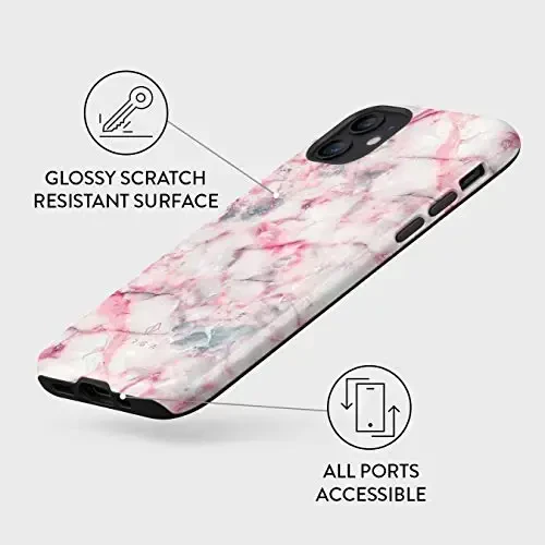 BURGA Phone Case for iPhone 12 - Cute, Trendy, Aesthetic, Pattern Phone Cover, Hard Shell Protection - fits Apple iPhone 12 Case for Women and Men - 5