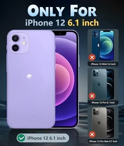 FNTCASE for iPhone 12 Case Clear: iPhone 12 Pro Case Magnetic Phone Cases Compatible with Magsafe Slim Anti Yellowing Military Grade Drop Rugged Protective Transparent Cell Phone Cover (D-Purple) - 1