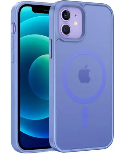 FNTCASE for iPhone 12 Phone Case: for iPhone 12 Pro Magnetic Matte Textured Military Grade Drop Protection Translucent Cell Phone Cover - Slim Durable Shockproof Protective Bumper - 1