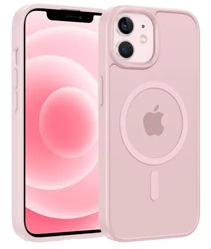 FNTCASE for iPhone 12 Phone Case: for iPhone 12 Pro Magnetic Matte Textured Military Grade Drop Protection Translucent Cell Cover - Slim Durable Shockproof Protective Bumper - 1