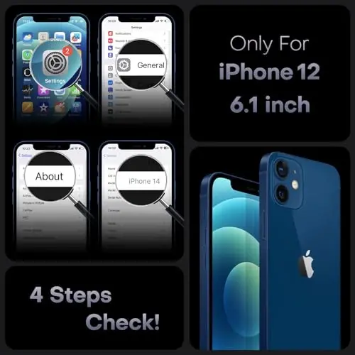 TOCOL 3 in 1 Magnetic for iPhone 12 Case, Upgraded [Full Camera Protection] [Compatible with Magsafe] [15FT Military Grade Protection] Bumper for iPhone 12 6.1, Blue - 2