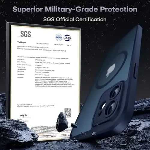 TOCOL 3 in 1 Magnetic for iPhone 12 Case, Upgraded [Full Camera Protection] [Compatible with Magsafe] [15FT Military Grade Protection] Bumper for iPhone 12 6.1, Blue - 5