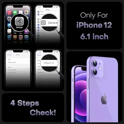 TOCOL Magnetic for iPhone 12 Case, Upgraded [Full Camera Protection] [Compatible with Magsafe] [15FT Military Grade Protection] Bumper for iPhone 12 6.1, Light Purple - 2