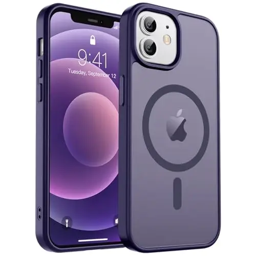 zapica Magnetic for iPhone 12 Case & iPhone 12 Pro Case, Dark Purple | Compatible with MagSafe, Military Grade Drop Protection, Translucent Matte Anti-Scratch Phone Cover - 1