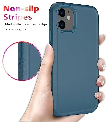 Diverbox for iPhone 12 case [Shockproof] [Dropproof] [Tempered Glass Screen Protector],Heavy Duty Protection Phone Case Cover for Apple iPhone 12 (Blue-2in1) - 5