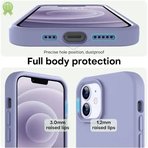 iPhone 12 Kılıfı/iPhone 12 Pro Kılıfı için AŞK 3000, [Yumuşak Çizilmez Mikrofiber Astarlı] Premium Silikon Darbeye Dayanıklı Koruyucu Telefon Kılıfı Erkek Kadın Kız Çocuk 6.1