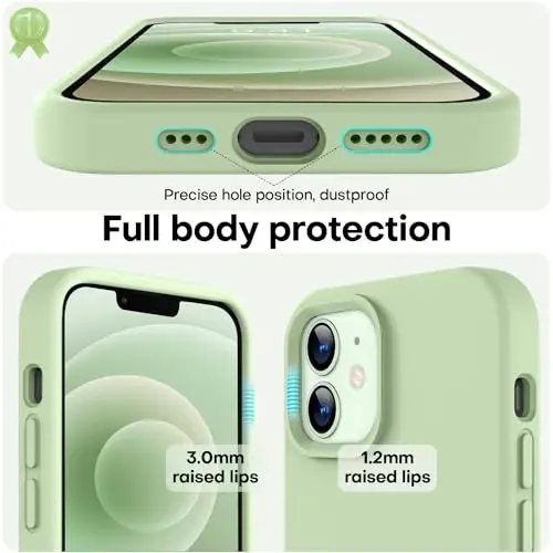 LOVE 3000 Designed for iPhone 12 Case/iPhone 12 Pro Case, Premium Silicone with [Soft Anti-Scratch Microfiber Lining] Shockproof Protective Phone Case for Men Women Girls 6.1